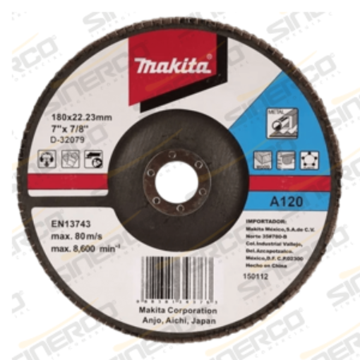 Imagen de MULTIDISCO FLAP DESBASTE 7" GRANO 120 MAKITA 10PZA