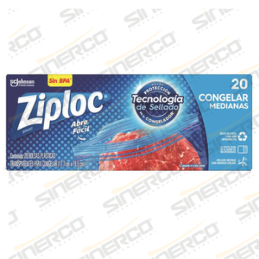 Imagen de ZIPLOC CONGELAR MEDIANO 20 BOLSAS