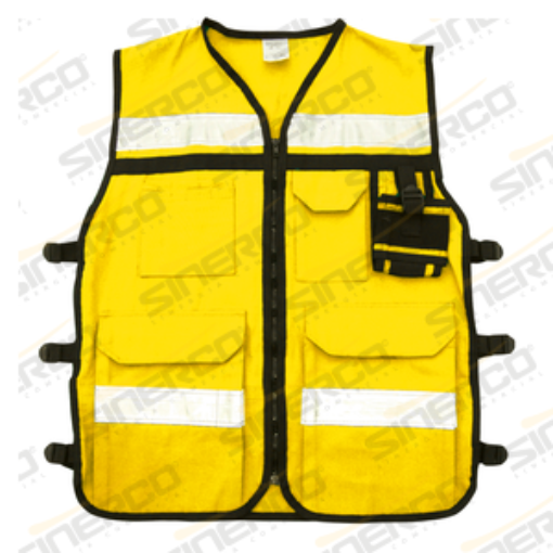 Imagen de CHALECO RESCATISTA AMARILLO MEDIANO COSTADO AJUST.